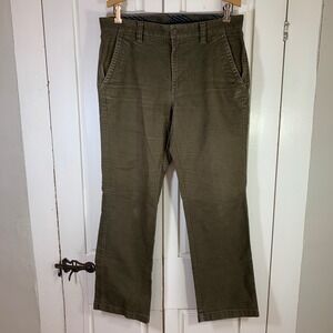 LL Bean Standard Fit Chinos Pants Olive Green Cotton Mens 32x30 (32x28)‎ Preppy